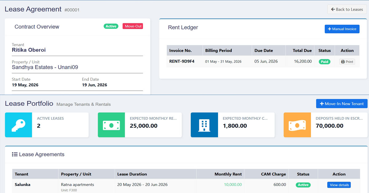 Automated Tenant Billing and Rent Roll